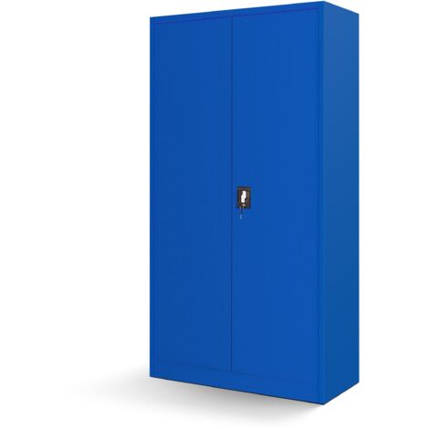 Jan Nowak Werkzeugschrank TC01A Werkstattschrank Garagenschrank Universalschrank Lagerschrank Pulverbeschichtet Flügeltüren Stahlblech 185 cm x 92 cm x 50 cm (blau)