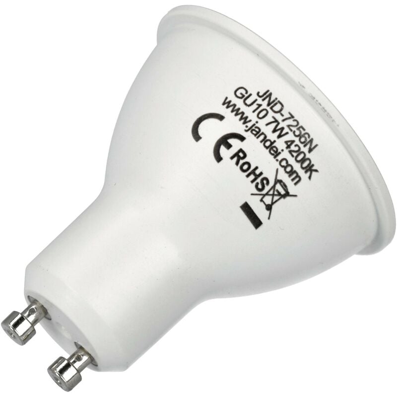 

Jandei 30x Bombilla led GU10 de 7W equivalente a 50W, 120º de apertura, en blanco natural 4200K de 50x50mm marco blanco