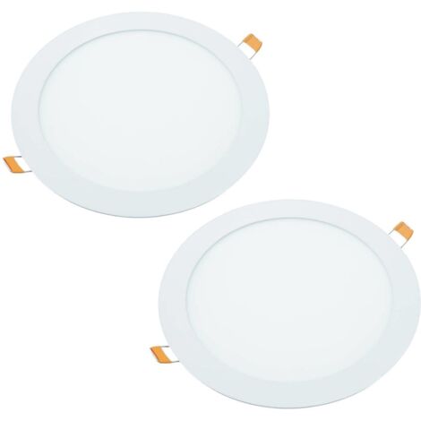 Jandei - 2x Downlight LED 18W rond encastrable 4200K, anneau en aluminium blanc mat, pour encastrement 200-205mm LED Downlight