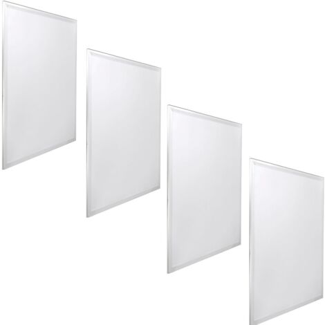 Jandei 4x Panel LED 60x60cm 48W 6000K retroiluminado 3840lum marco blanco para techo de placas tipo armstrong hotel oficina industria