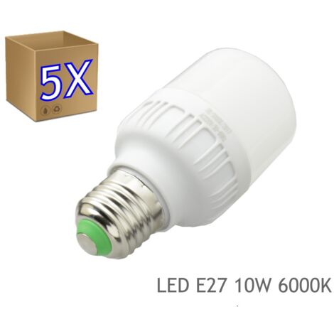Jandei - 5x Bombillas LED 10W rosca E27 luz 6000K blanca fria Bombilla LED E27 estandar