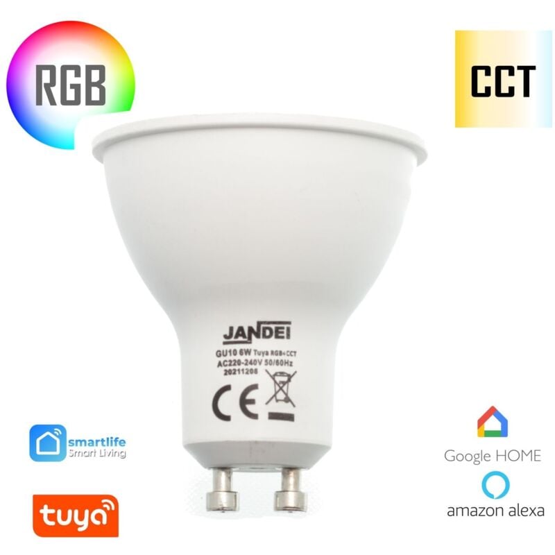 Jandei - Ampoule LED GU10 6W RGB+CCT TUYA Iluminacion Led Tuya
