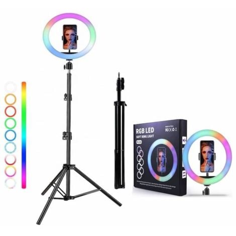 Jandei - Anillo led con trípode 2,1m diámetro aro 260mm regulable RGB + CCT Pequeño electrodoméstico