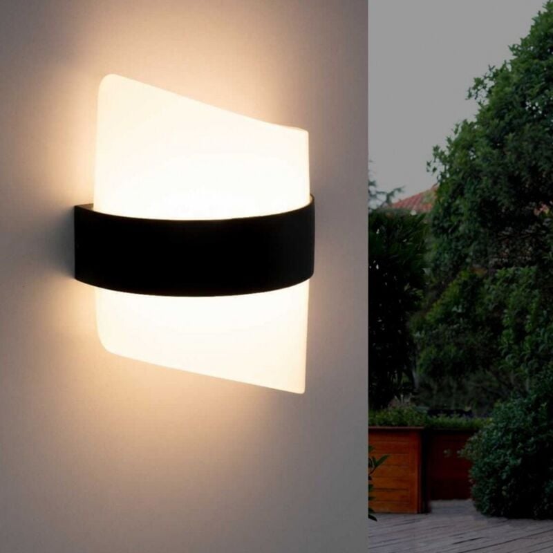 

Aplique LED pared 'Adelaida' 10W de exterior IP65 3000K carcasa negra fácil de montar elegante y moderno paredes escaleras jardín porches… - Jandei