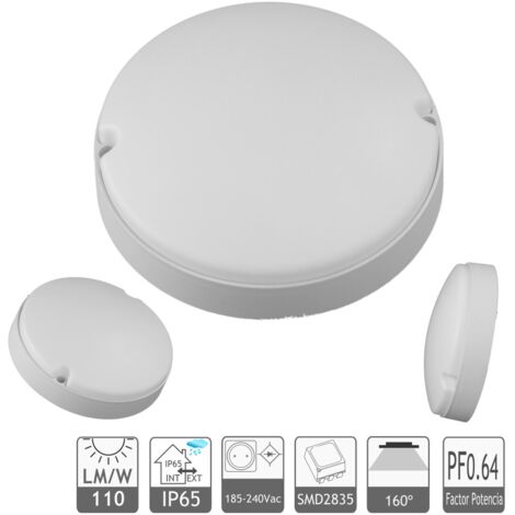 Jandei - Applique murale LED 15W de forme ronde lumière blanche 6000K Appliques d'extérieur