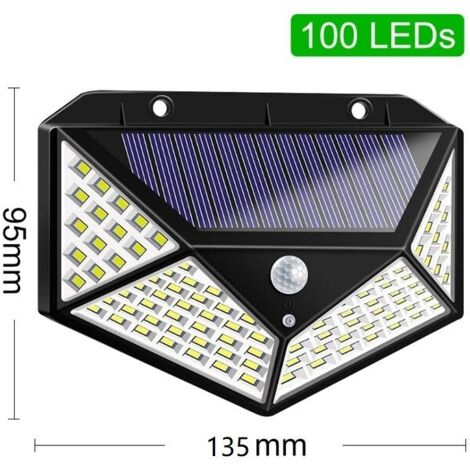 Jandei - Applique solaire 600 lumens 100 LED 1200 mAh Éclairage solaire