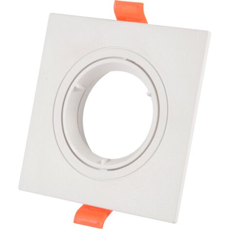 Jandei - Aro cuadrado orientable para GU10 blanco Corte 75mm