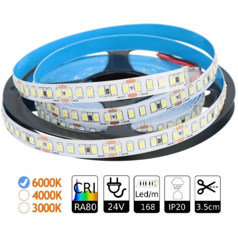 Jandei - Bande LED 24v intérieur 6000K 168 LED SMD2835 15W PCB 3 onces 5 m Bandes LED