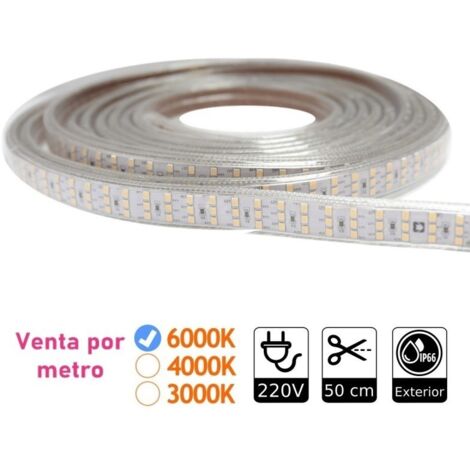 Jandei - Bande LED triple 6000K 276 led/m 220V extérieur IP65. Bandes LED de 1 mètre