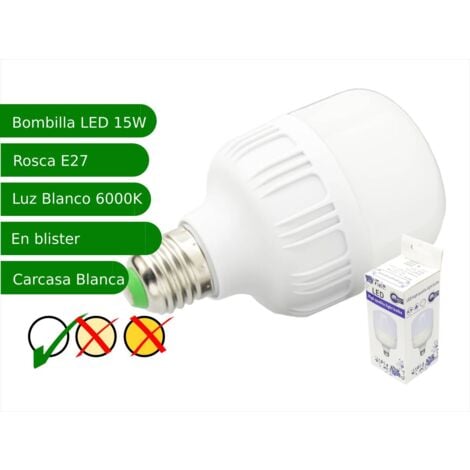 jandei Bombilla LED 15W rosca E27 luz 6000ºK blanco frio