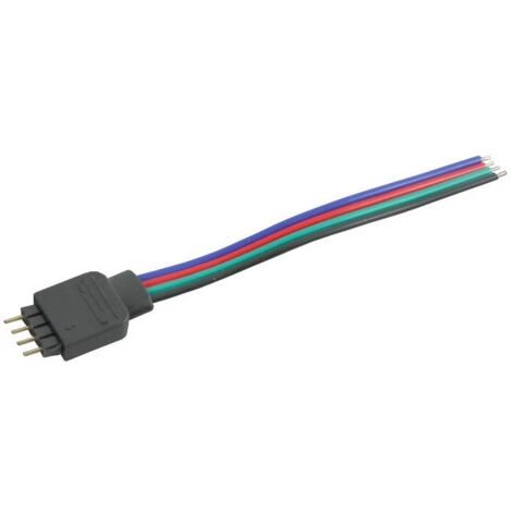 Jandei - Câble de connexion de bande LED RVB 10 mm 4 broches 4 fils Connecteur de bande LED