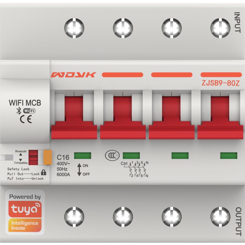 Jandei - Interrupteur magnétothermique Wi-Fi automatique 63A 4P Tuya Smart App complète l'application TUYA