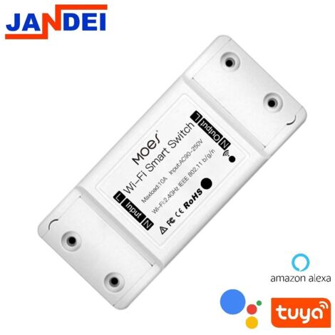 Jandei - Commutateur WiFi intelligent 2200W/10A Tuya Smart App Amazon Alexa Google Home complète l'application TUYA