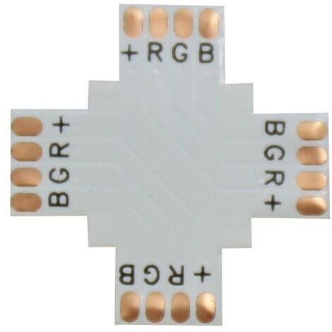 Jandei - Connecteur croisé RGB 90o ​​10mm pour bande LED Pack de 10 Accessoires LED Multicolores