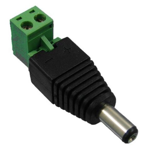 Jandei - Connecteur mâle DC12V avec connecteur de bornes à vis