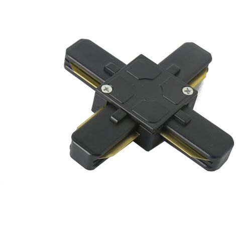 Jandei - Connecteur type croix X pour rail monophasé noir Accessoires Rail 220V