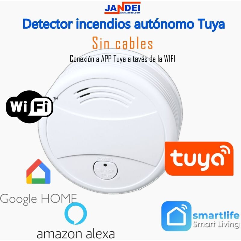 

Detector de incendios autónomo WIFI Tuya Smart aplicación google amazon alexa smartlife android IOS - Jandei