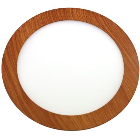 Jandei - Downlight LED 18W 6000K rond encastrable finition bois Cadre en bois
