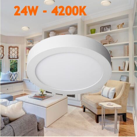 Jandei - Downlight LED 24W 4200K plafonnier LED blanc à surface ronde