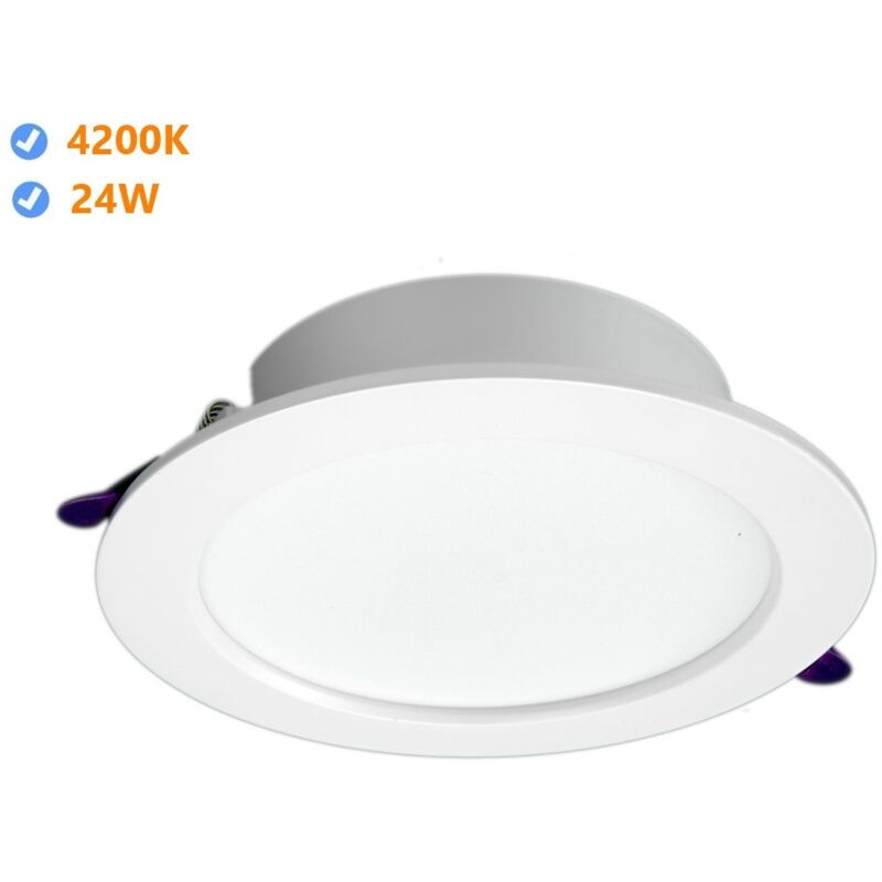 Jandei - Downlight led encastrable rond oasis 24W 4200K cadre blanc Série Led Oasis