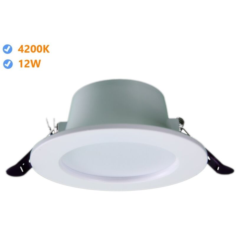 Jandei - Downlight led encastrable rond oasis 12W 4200K cadre blanc Série Led Oasis