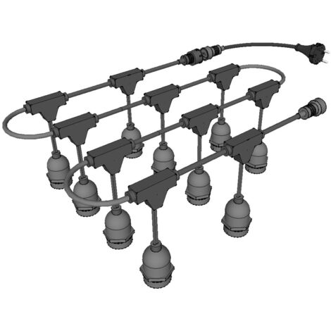 Jandei - Guirlande décorative extérieure avec douille E27 suspendue 5mts 10 ampoules E27 LED Couleurs d'ampoules