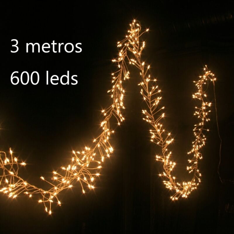Jandei - Guirlande led lentilles blanc chaud 600 leds 3m fil argent 12V inclus Guirlandes led