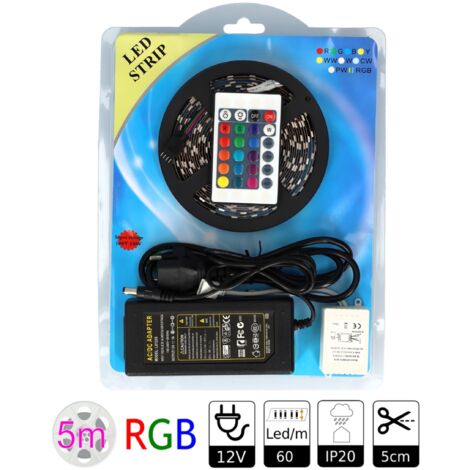 Jandei - KIT bande LED RGB 5 m avec alimentation et télécommande Bandes LED