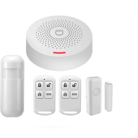 Jandei - KIT d'alarme Tuya Smartlife Amazon Alexa Google Home maison, entreprise. Facile à utiliser Sécurité de votre application