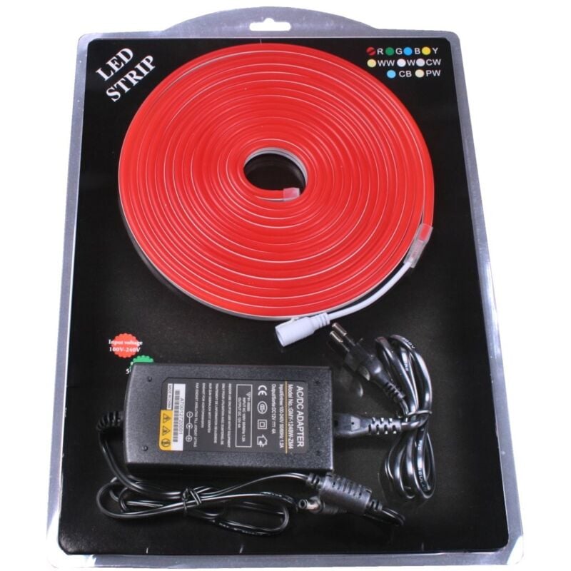 Kit Néon led Flexible 12V rouge avec transformateur Kit Néon led Flexible 12V - Jandei