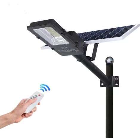 Jandei - Lampadaire solaire 100W 1950 Lumens panneau réglable 6000K lampadaire solaire extérieur LED lithium-ion