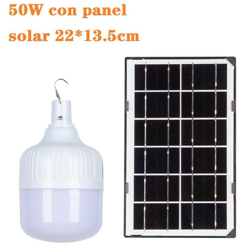 Ampoule solaire led portable 50W 6500K Lampe solaire Énergie solaire photovoltaïque - Jandei