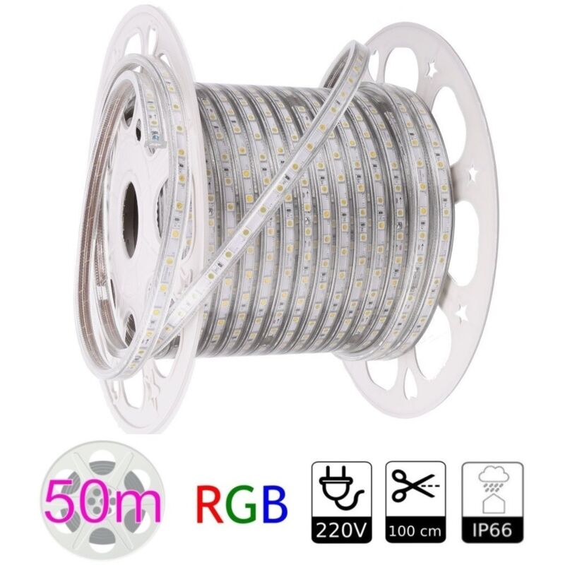 Striscia a led 220 v outter rgb 10w Metro Coil 50 metri Cut 100 cm - Jandei
