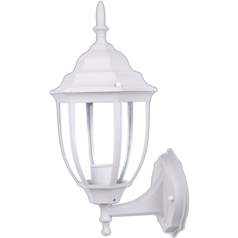 Lanterne murale extérieure micenas aluminium blanc E27 lanterne extérieure blanche - Jandei