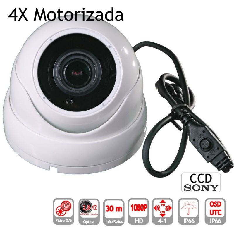 Mini Dôme 4 en 1 1080P Extérieur Objectif Motorisé 2,8-12mm ir osd Caméras Blanches 4-1 - Jandei