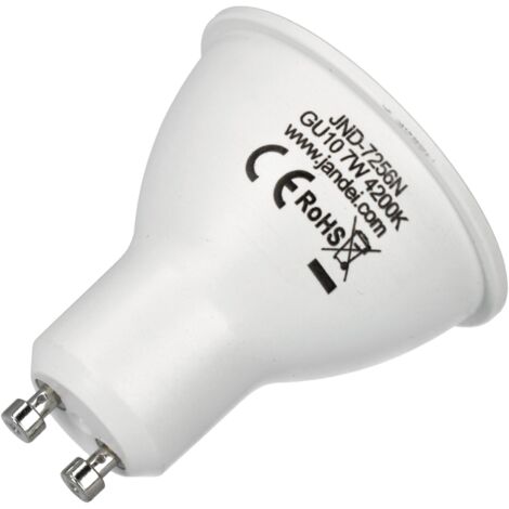 Jandei - Pack 10 LED Bulb GU10 7W 4200K LED Bulb GU10