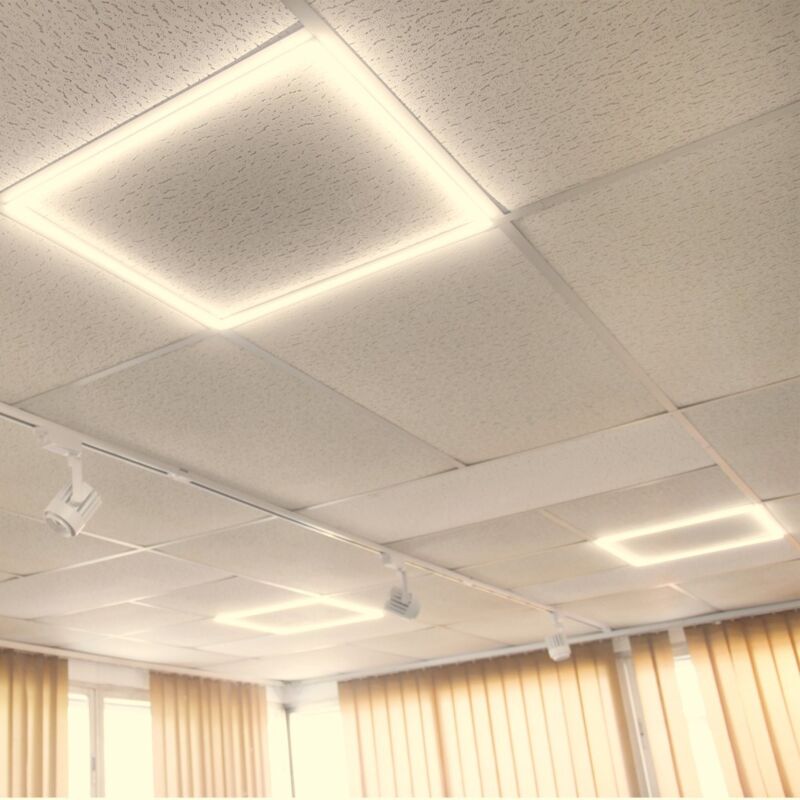 2x cadre lumineux led blanc chaud 3000K 48W panneau de faux plafond 60x60 2 unités Panneau led - Jandei