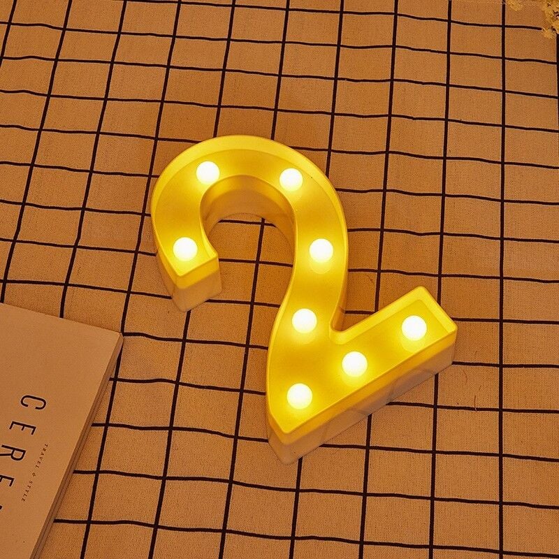 Jandei - Lettres LED Chiffre 2 illuminées lumière blanc chaud hauteur 22 cm fonctionnant sur piles 2AA Lettres et signes