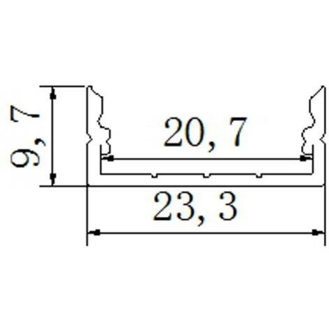 Jandei Perfil aluminio tira led 2 metros superficie 23,3 x 9,7mm con tapa