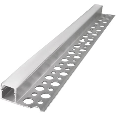 Jandei - Perfil de aluminio 2 metros para integración en escayola/pladur, 31,2x13,2 mm