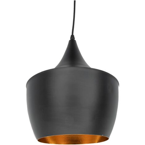 Jandei - Plafonnier suspendu Copa 24cm noir et doré Lampe Moderne