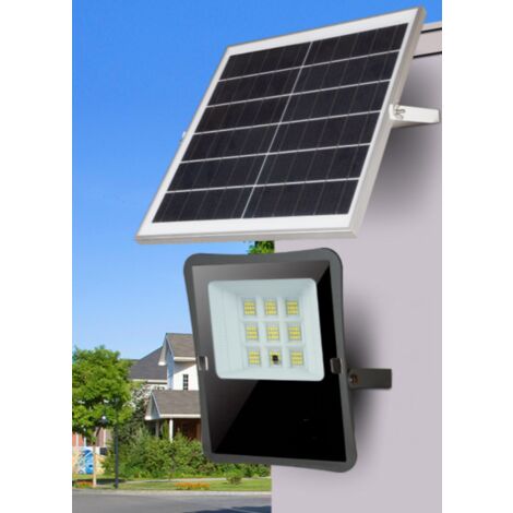 Jandei - Projecteur Led Solaire 100W 1000 lumens 192 Leds avec panneau de contrôle séparé 6500K Énergie Solaire Photovoltaïque