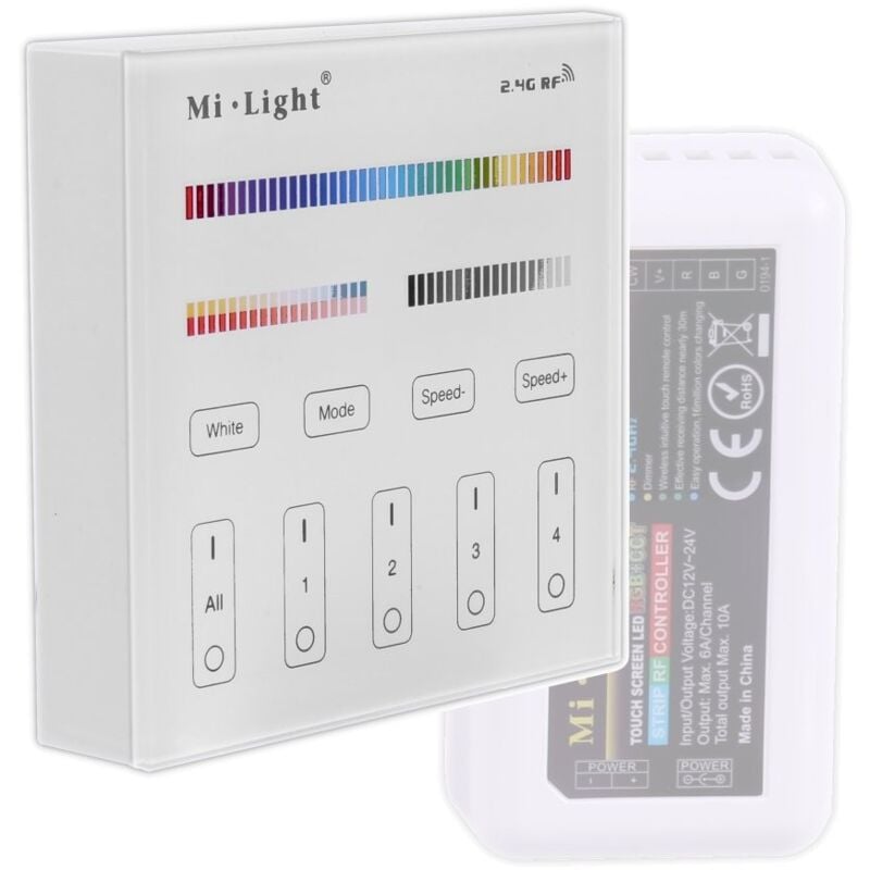Contrôle sans fil rgbw ww 4 canaux tactiles en surface. Miboxer B4 led Accessoires Multicolore - Jandei