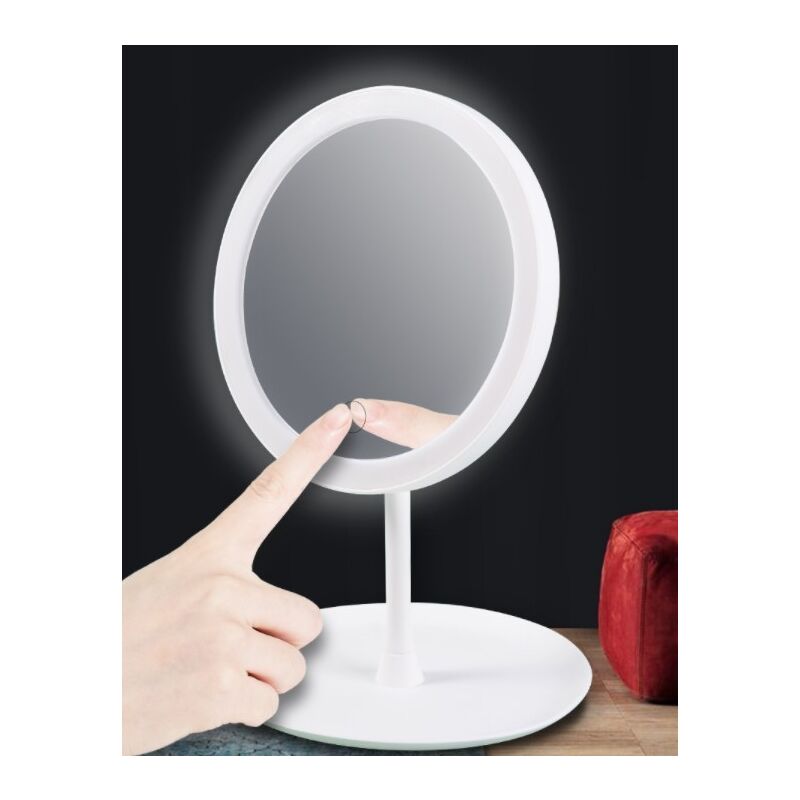 Schermata del tavolo cosmetico a specchio led con