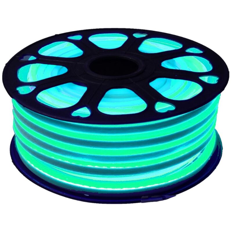 Image of Jandei - semplice LED flessibile LED flessibile 12V Blu turchese 8mm Cut 1 cm 100 LED Metro 12W 25m Neon 12V 8mm Cut 1 cm