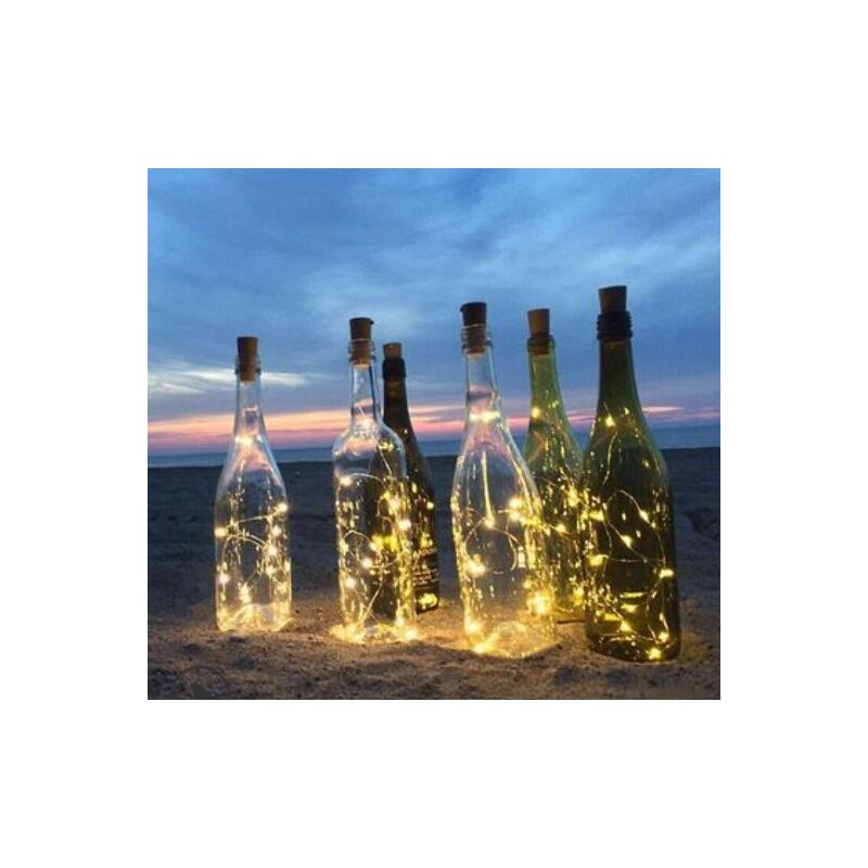 Image of Set 4 bottiglie per spine decorative con led 2mts White White White 3000K led decorativo Luz e Natale - Jandei