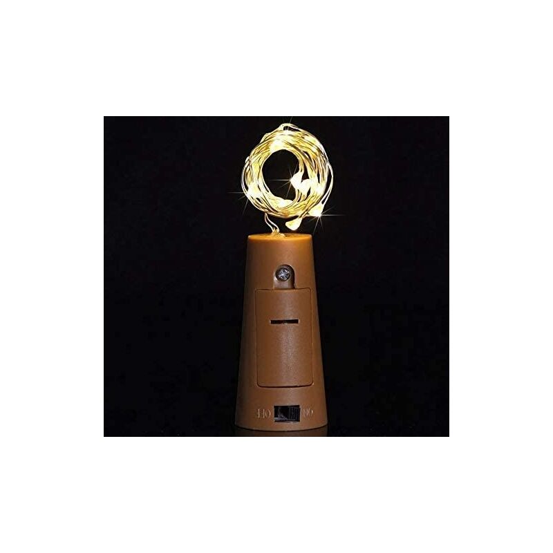 

Set 4 Tapones Botella 20 Leds Pilas Incluidas Con Guirnalda Led 2mts Blanco Cálido 3000K - Jandei