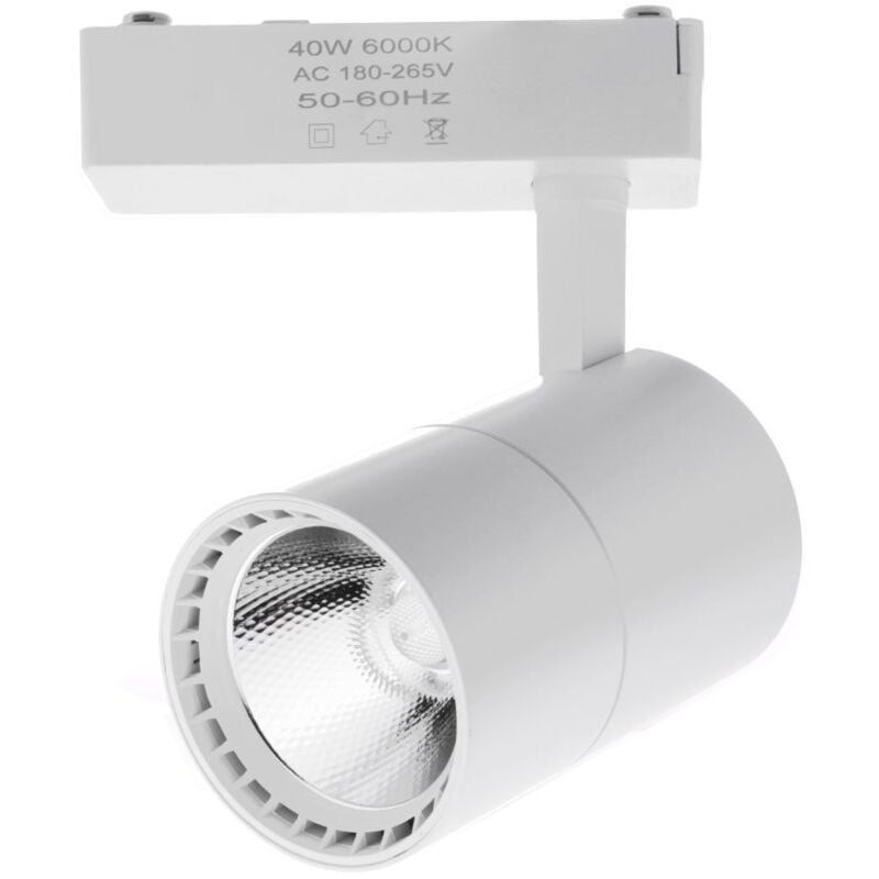 Jandei - Spot sur rail led 40W lumière 6000K rail led blanc monophasé