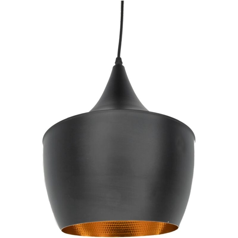 Jandei - Plafonnier suspendu Copa 24cm noir et doré Lampe Moderne