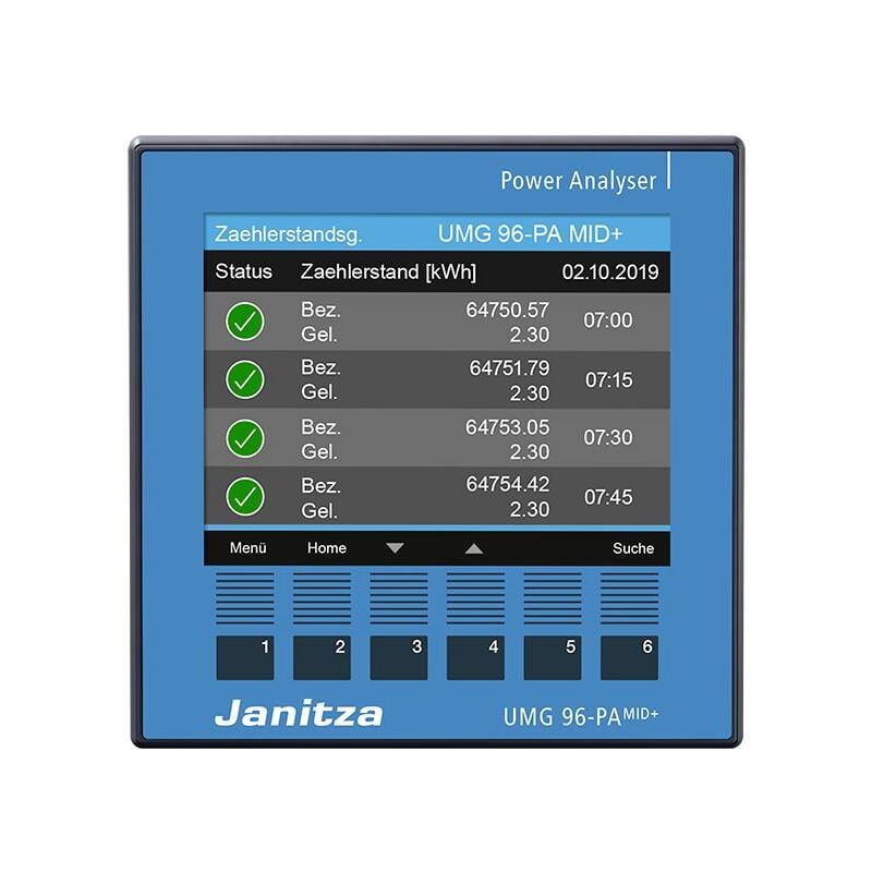 Janitza - Analyseur de réseau modulaire extensible avec mid et vitesse de comptage UMG96-PA-MID+ Y188212